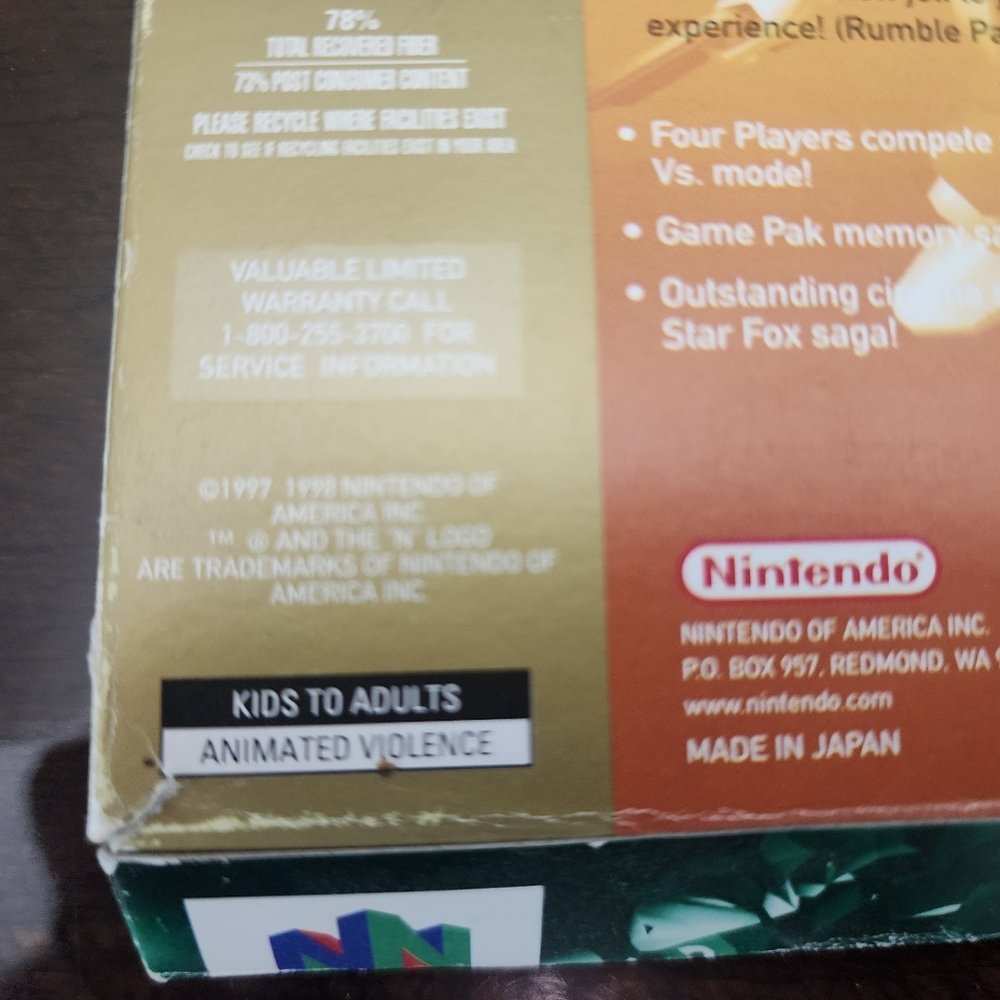 Star Fox 64 Video Game In Box Preowned - Nintendo 64 - Without Rumble Pack - Picture 11 of 14
